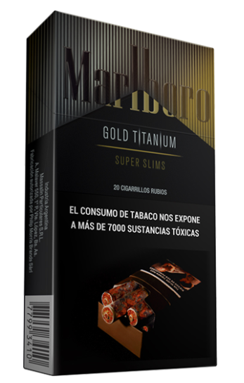Cigarrillos Marlboro Gold Titanium Superslims Box 20 Unidades