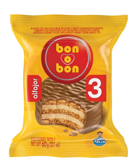 Alfajor Bon o Bon Triple 60 g